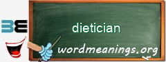 WordMeaning blackboard for dietician